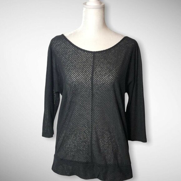Ann Taylor LOFT Size S Black Jersey Top Scoop Neck - Picture 5 of 6